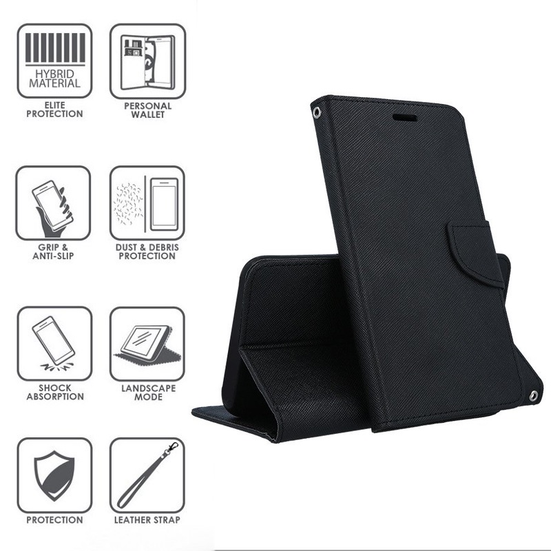 Fancy atverčiamas juodas dėklas (Samsung A9 2018) Fancy atverčiamas juodas dėklas (Samsung A9 2018)